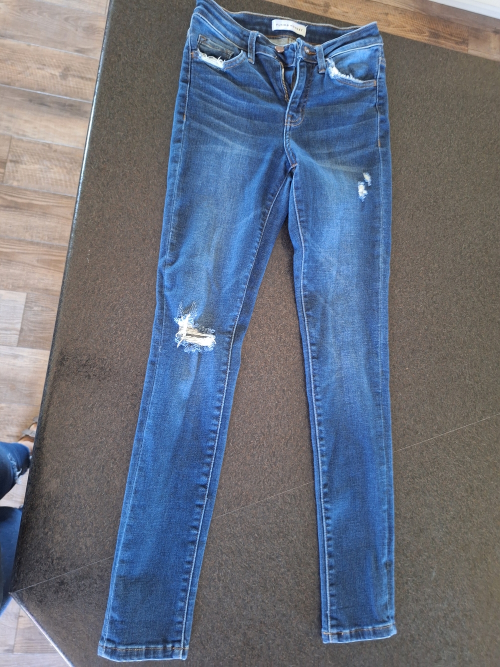 Flying Monkey Skinny Ripped Women's Jeans - Blue, Size 24